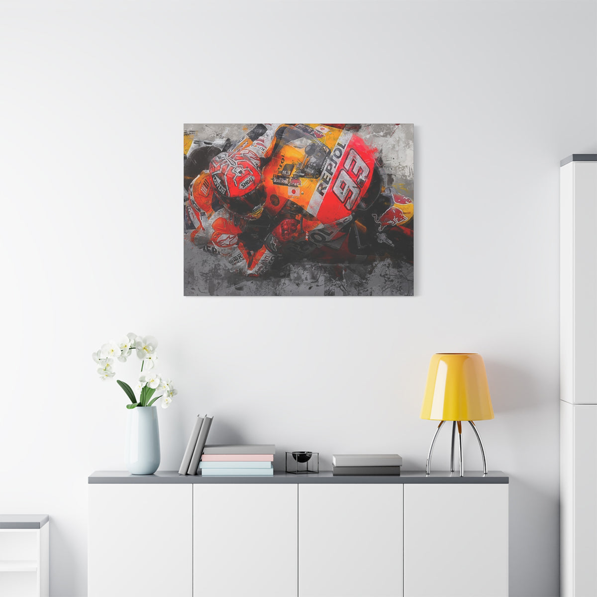 Marc Marquez Masterpiece, Stretched Canvas Fine Art MotoGP Print Poster, Ready to Hang, Wall Art MotoGP Gift