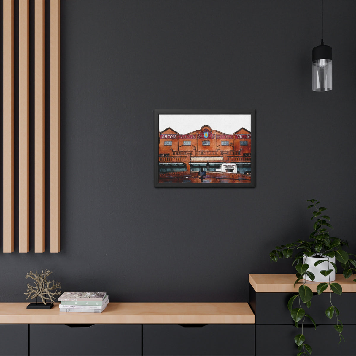 Aston Villa - Expressionist Modern Art - Ready to Hang Framed Watercolour Fine Art Painting Print Poster, Football Wall Art, Soccer Fan Gift