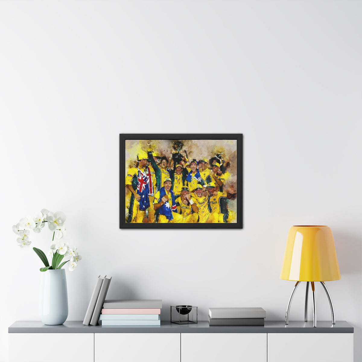 2003 Cricket World Cup Victory: Australia's Trophy Ceremony in Watercolour - Fine Art Print, Ready to Hang Wall Art Cricket Gift.