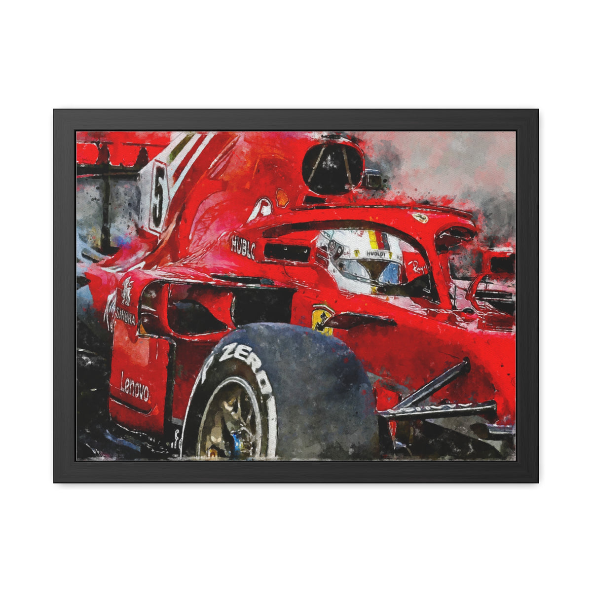 Drive into the F1 Fast Lane: Framed Watercolour F1 Fine Art Print - Ready to Hang, Wall Art Formula One Gift.