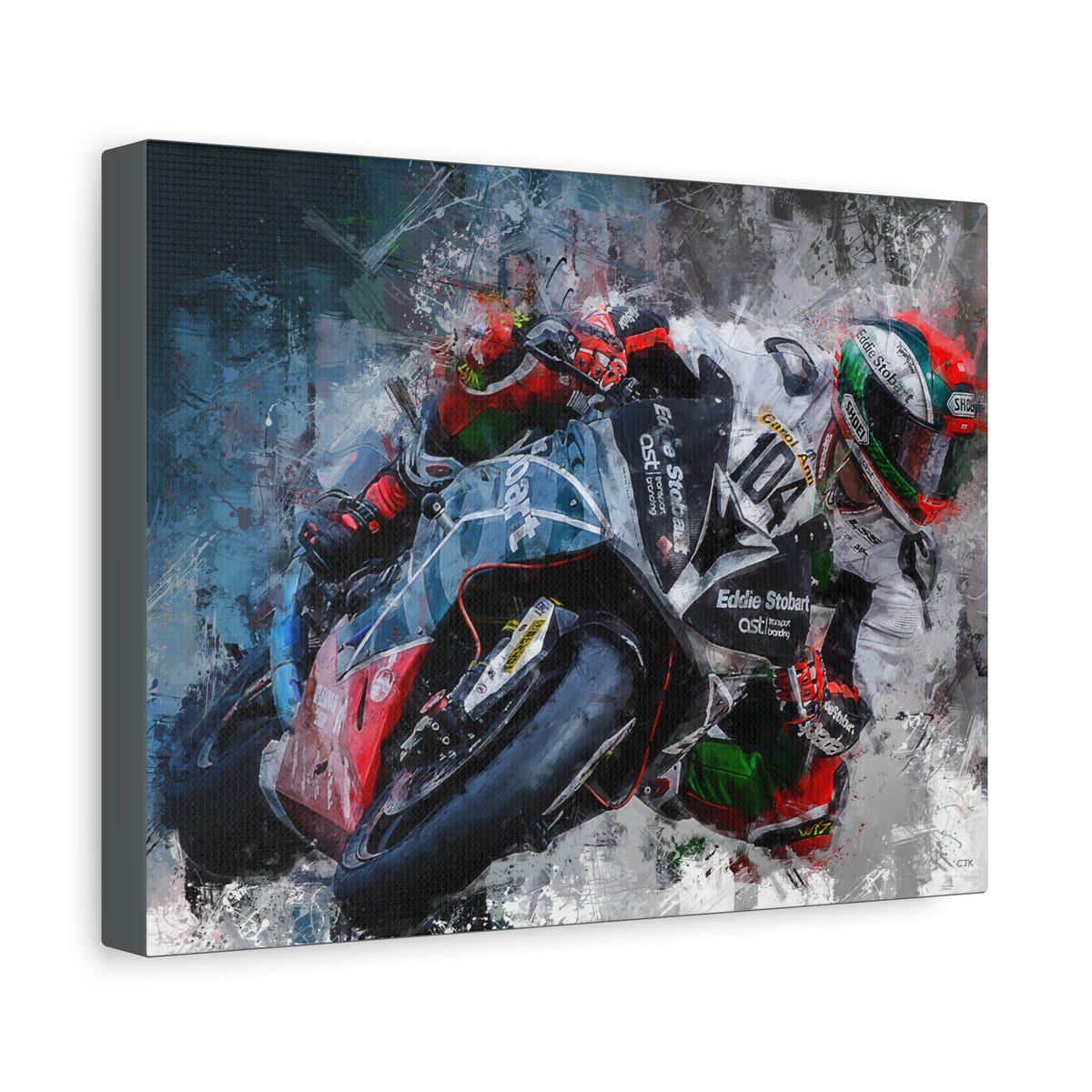 Adrenaline Unleashed: Stretched Canvas Fine Art MotoGP Print Poster - Ready to Hang, Wall Art MotoGP Gift