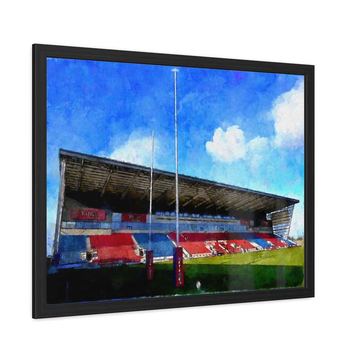 Sale Symphony: Watercolour Painting - Ready to Hang Framed Fine Art Rugby Print Poster, Stadium Ground Wall Art, Rugby Fan Gift