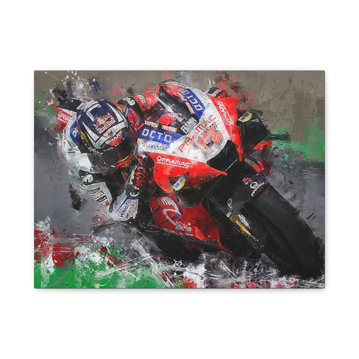 MotoGP Marvel: Stretched Canvas Fine Art Print Poster - Ready to Hang, Wall Art MotoGP Gift