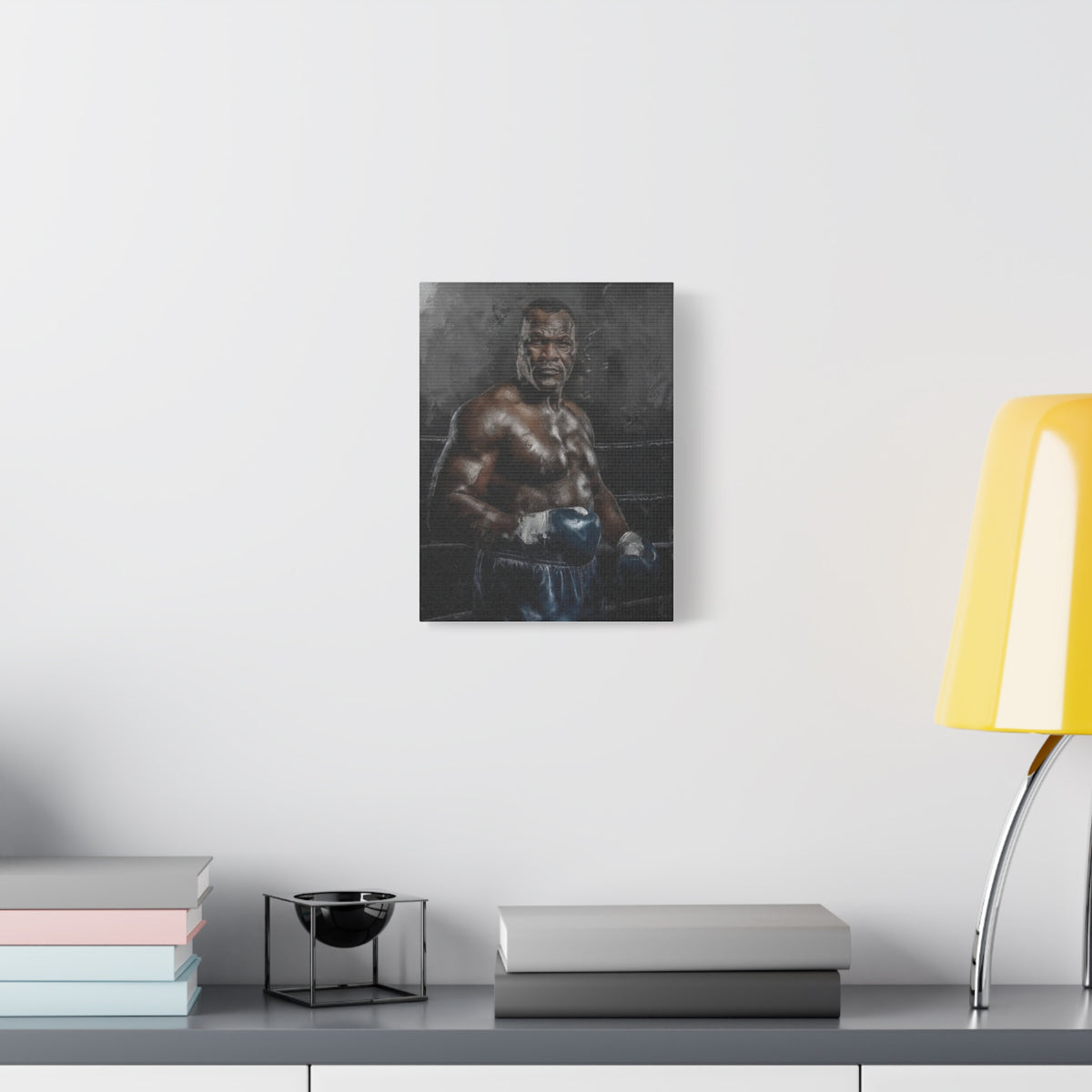 Smokin' Joe Frazier: Stretched Canvas Fine Art Boxing Print Poster - Ready to Hang, Wall Art Boxing Gift