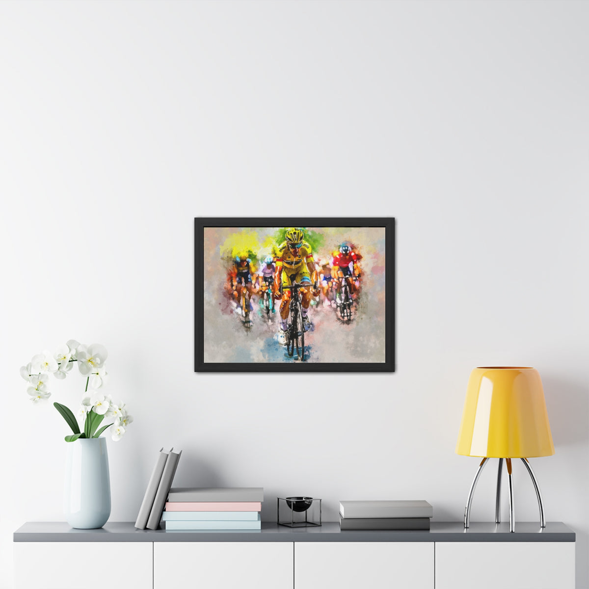 Ride into Elegance, Tour de France Cycling Painting Art Print Poster for Stylish Wall Decor and Perfect Gifts