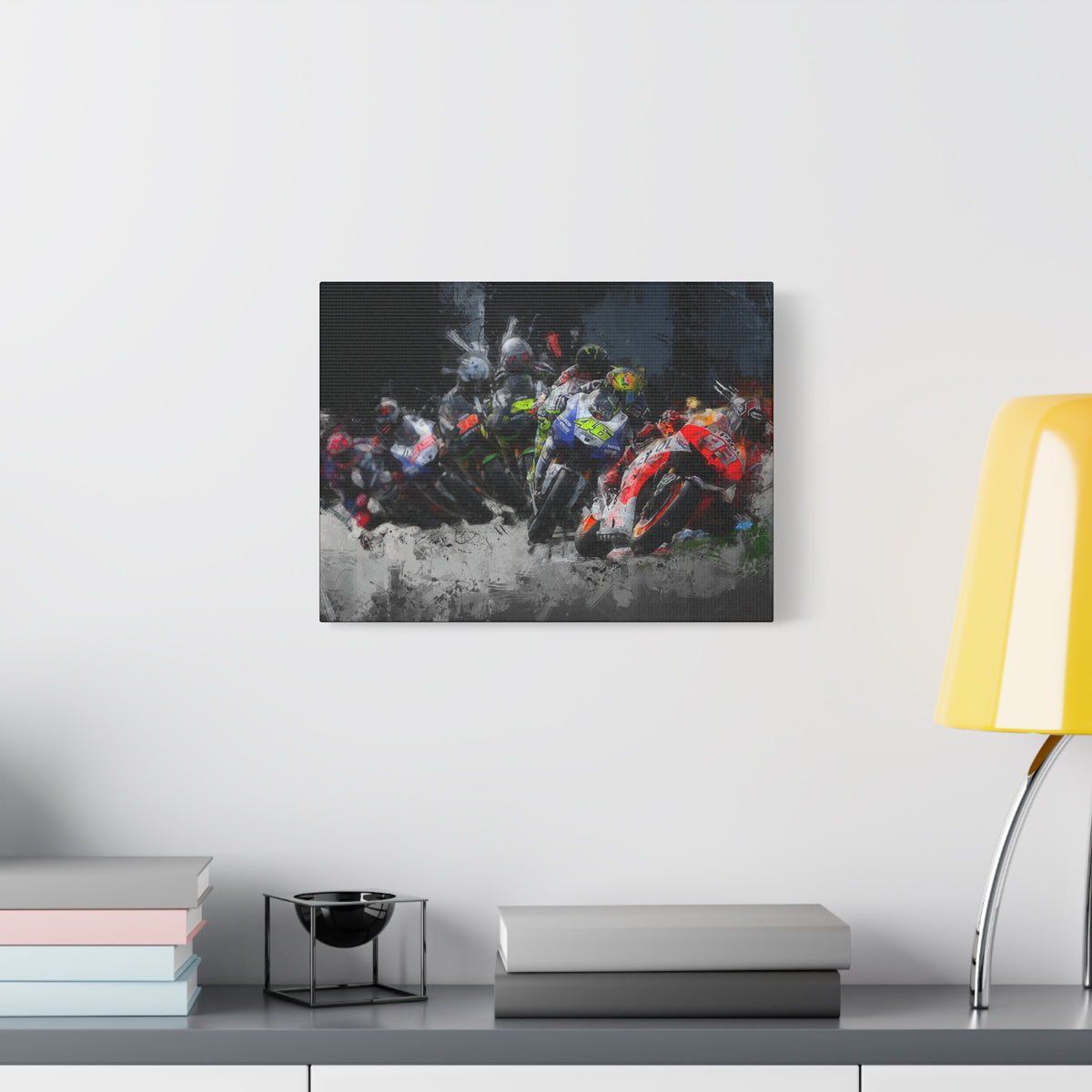 Rev Up Your Walls with Thrilling MotoGP Action! Stretched Canvas Fine Art MotoGP Print Poster - Ready to Hang, Wall Art MotoGP Gift