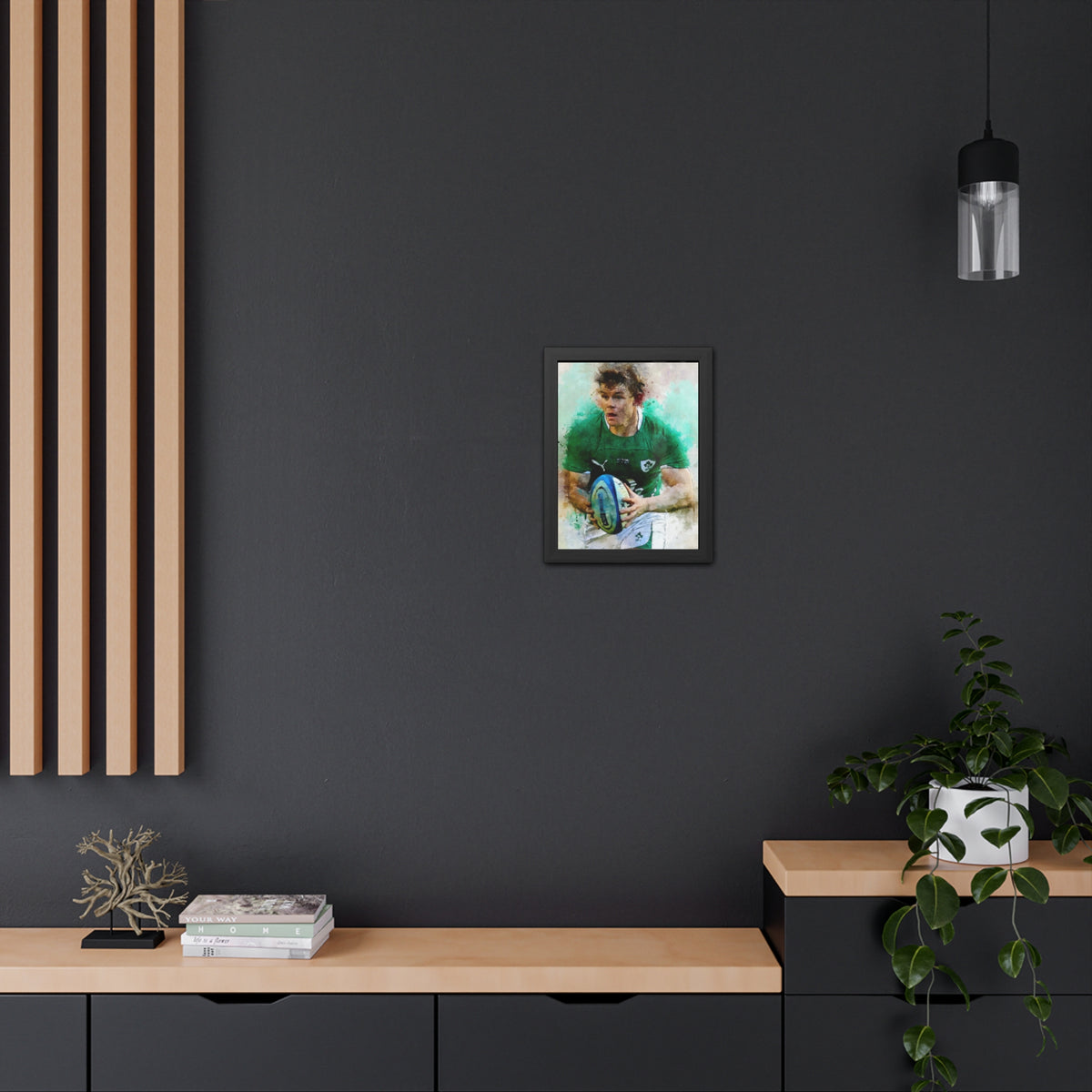 Brian O'Driscoll:  Fine Art Print of the Legendary Rugby Player - Ready to Hang Framed Rugby Print Poster,  Wall Art, Rugby Fan Gift