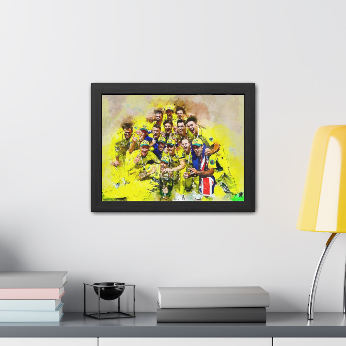 2015 Cricket World Cup Triumph: Australia's Celebratory Elegance in a Watercolour Fine Art Print, Ready to Hang Wall Art Cricket Gift.