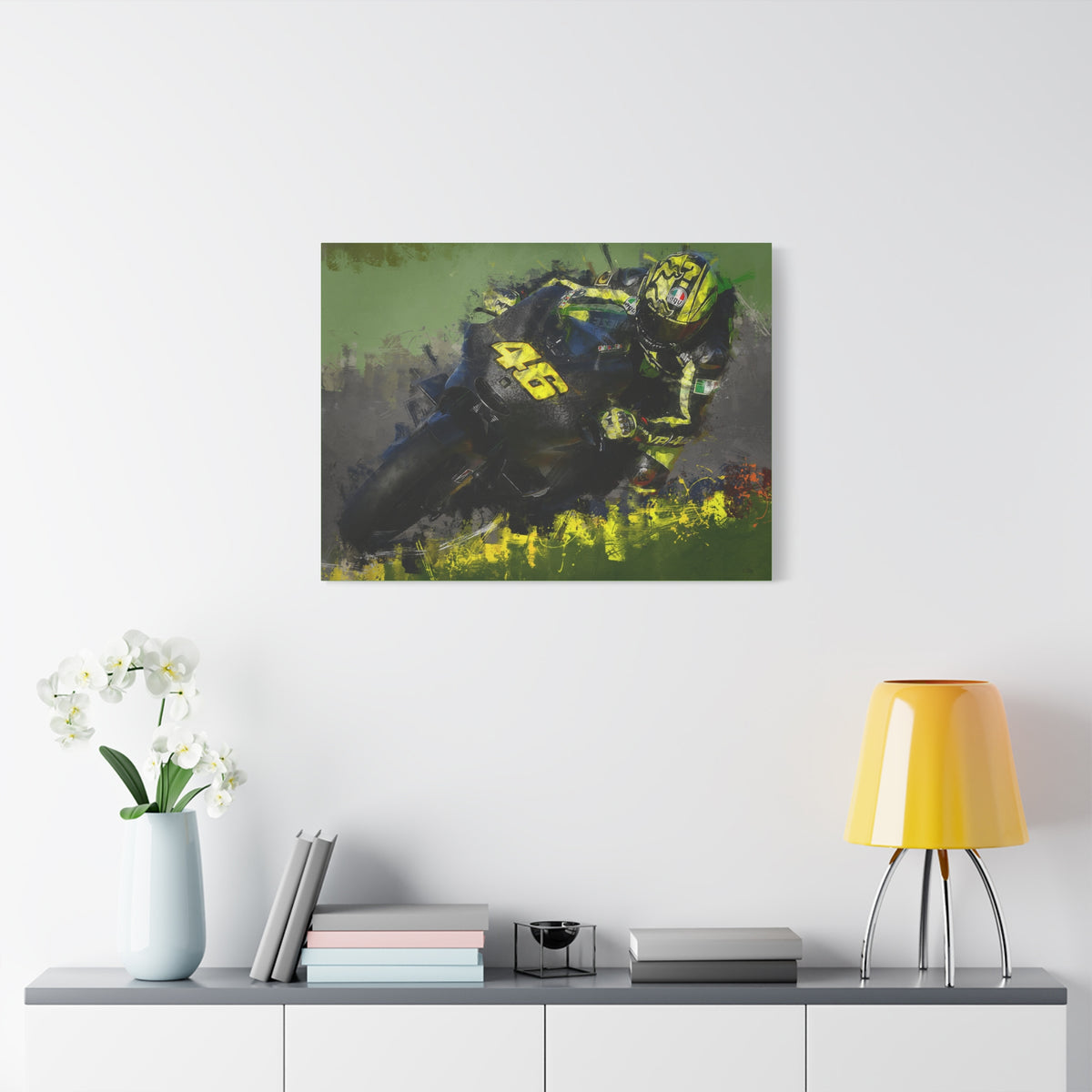 Capture the Thrill: Stretched Canvas Fine Art MotoGP Print Poster - Ready to Hang, Wall Art MotoGP Gift
