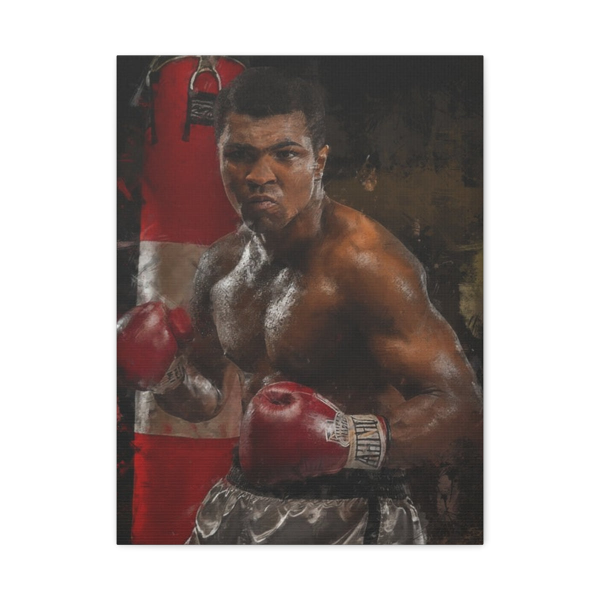 The Greatest: Muhammad Ali Stretched Canvas Fine Art Boxing Print Poster - Ready to Hang, Wall Art Boxing Gift