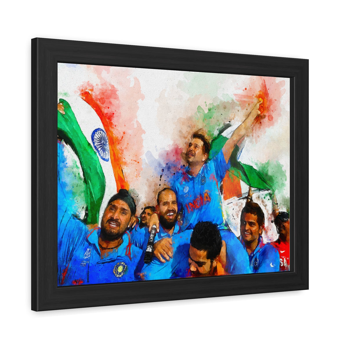 2011 Cricket World Cup Glory: India's Triumph in  Watercolour Fine Art Print, Ready to Hang Wall Art Cricket Gift